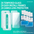 17 2-Pack 9H 17 2-Pack Smartish iPhone Screen Protector + Camera Lens Covers - Tuff Sheet - Tempered Glass Easy Install