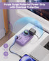 Beeiker 6 USB(2 5Ft 24W 4 USB C) Purple Travel Power Strip- Lavender Extension Cord with USB Charging Station