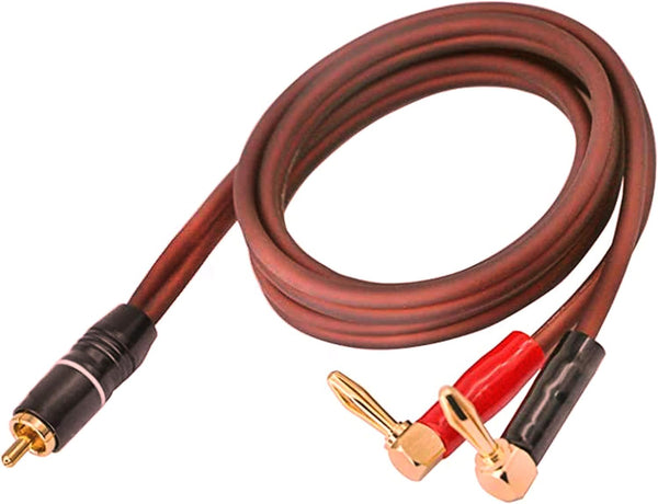 XMSJSIY Banana Plug to RCA Speaker Cable, RCA Male to Banana Plugs, 4mm OFC HiFi Speaker Wire 3.28FT