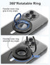 EWA MagOne Ultra (Ring Edition) Phone Grip Stand with Replaceable Metal Finger Ring, Removable Magnetic Ring Holder