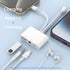 Multi Lightning + USB C to USB Adapter, 3 in 1 USB OTG Adapter + 3.5mm Audio Headphone Jack + Fast Charging Port for