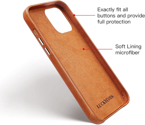 Compatible with iPhone 13, Premium Retro Leather Wallet Phone Case, Brown, with Credit Card Holder