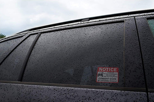 10-Pack Double Sided 3.5"x2.5" Notice Vehicle Equipped with Audio and Video Recording Devices Consent Sticker, UV