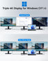USB C Docking Station for Dual Monitor, Selore Triple 4K Display with 2 HDMI, DisplayPort, 100W PD Charging, USB 3.0