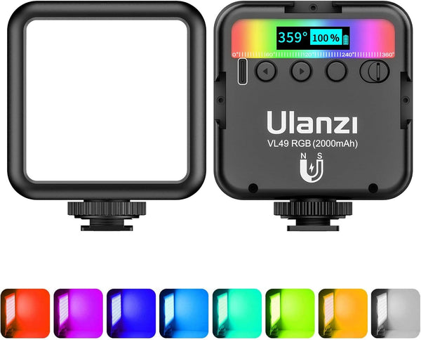 ULANZI VL49 RGB Video Lights, LED Camera Light 360 Full Color Portable Photography