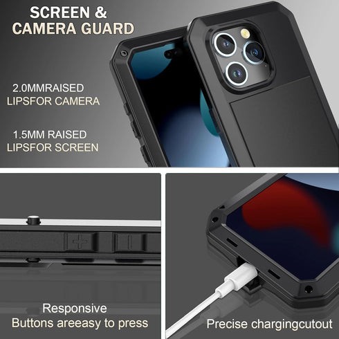 Marrkey 15 Case,360 Compatiable with iPhone Full Body Protective Cover Heavy Duty Shockproof Tough Armour Aluminum