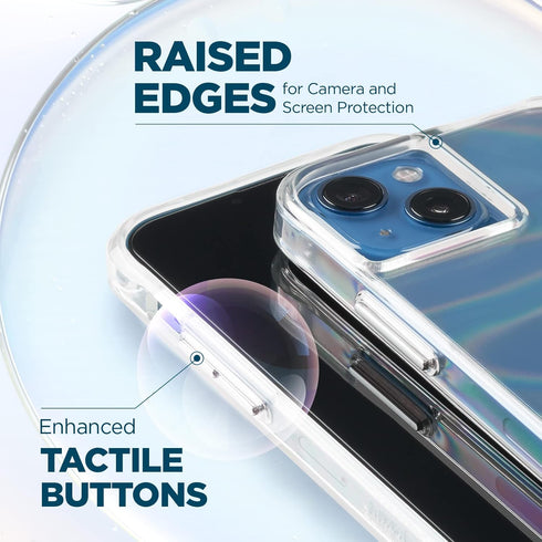 Case-Mate Soap Bubble Luxury Phone Case for iPhone 13 Pro Max, 10ft Drop Protection, Wireless Charging, Iridescent