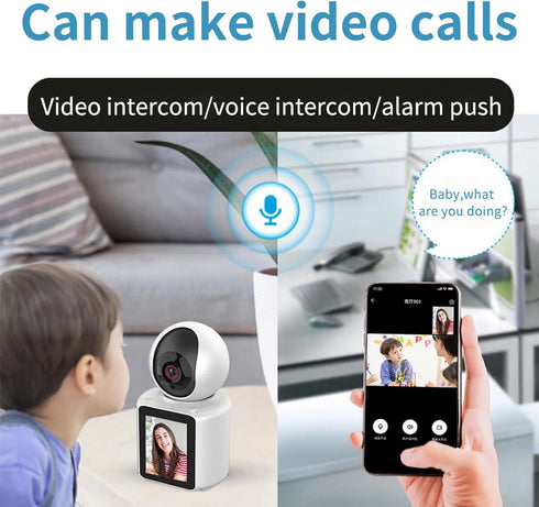 Two-Way Video Calling Camera, 2.8 inch HD Screen, 1080P Indoor Home Security Camera, Pet Camera