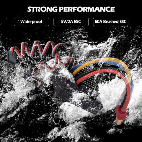AX-D60A 60A 1/10 2S 6-8S GoolRC Waterproof Brushed ESC Electronic Speed Controller for RC Car Off-Road Truck RC Boat
