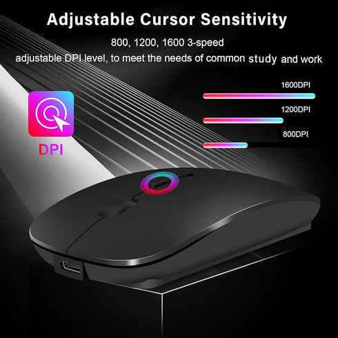 Bluetooth Wireless USB C Mouse, Rechargeable for MacBook Pro, Wireless Type C Mouse for Apple and Surface Pro