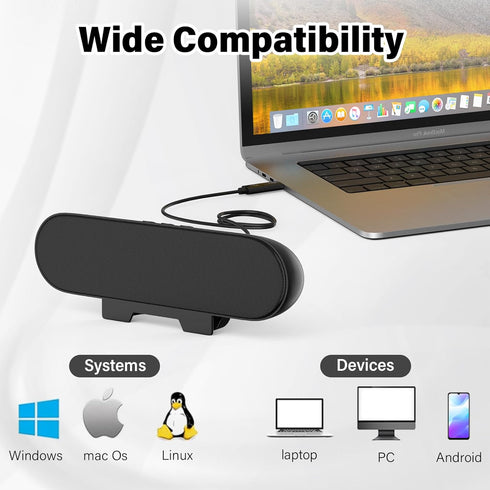 Computer Speakers for Desktop Monitor, Single USB Speakers for Desktop PC, Laptop Speaker with Loud Sound, Volume