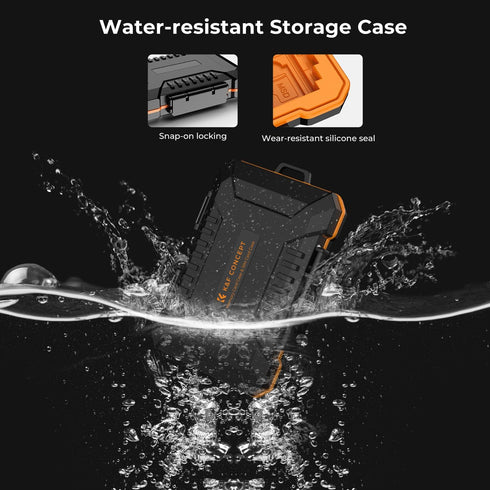 K&F Concept Memory Card Case with 25 Slots, Anti-shock Carrying Case for 4 SD Cards, 4 CF Cards, 4XQDs, 4 CFexpress
