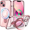 Magnetic iPhone 13 Case with Invisible Stand - Compatible with MagSafe, Shockproof Not Yellowing Clear Soft