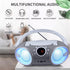 SINGING WOOD 030BTL Portable Boombox, Bluetooth, USB, AM/FM Radio, AUX-Input, Foldable Handle, LED Light (Space Grey)