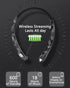 Finpola 5.3 IPX5 18H Neckband Bluetooth Headphones, Retractable Headphone Bluetooth & Waterproof, Neckband Headphones