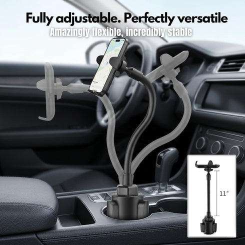 Esoulk 11 Car Cup Phone Holder, Car Phone Holder Cup Holder with Long Arm, Goose Neck Cupholder Phone Holder