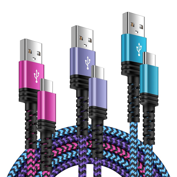 Samsung Type C Charger Cable 3 Pack - 10ft 6ft 3ft for Galaxy A15 5G, A14, S24 Ultra, A23, A54, A13, A53, A24, S23,