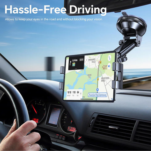 Coolpow Stand360 4.7"-12.9" Tablet Holder for Car ipad Holder for CarWindshield+Dash Suction Cup ipad Mount for Truck