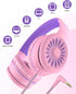 ELECDER i45 On-Ear Headphones with Microphone, Foldable Stereo Bass Headphones, 3.5MM Jack, Portable, Pink