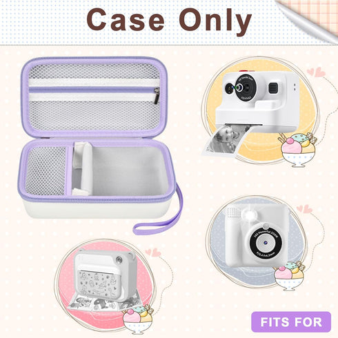 Case Compatible with DYLANTO for Anchioo for ESOXOFFORE for YTETCN for WEEFUN for GKTZ for Amzelas Instant Print Camera, Kids Camera Storage Holder Organizer for Accessories (Box Only) - White