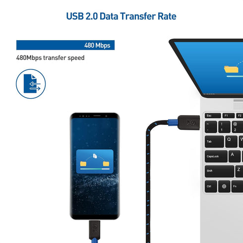 Cable Matters Braided Short USB C to Micro USB Cable 1 ft (Micro USB to USB-C Cable, USB Type C to Micro USB Cable) in Black by Cable Matters