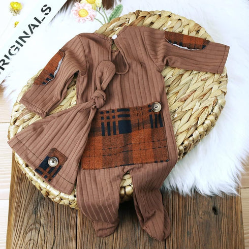 Newborn Photography Props, Boys Girls Outfits for Infant Photoshoot, Romper Suits with Hat Baby Photo Shoot Props