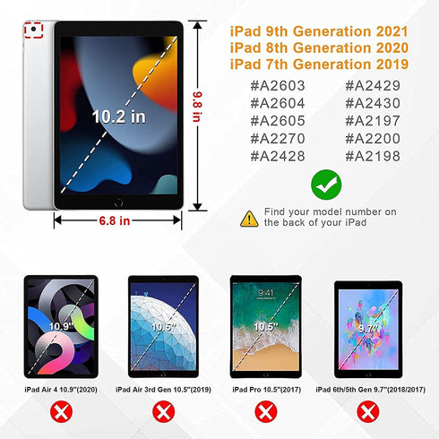 BMOUO 9th/8th/7th 10.2 Inch, 2021/2020/2019) 9th 8th 7th Kids Case for iPad Generation (iPad with Built-in Screen