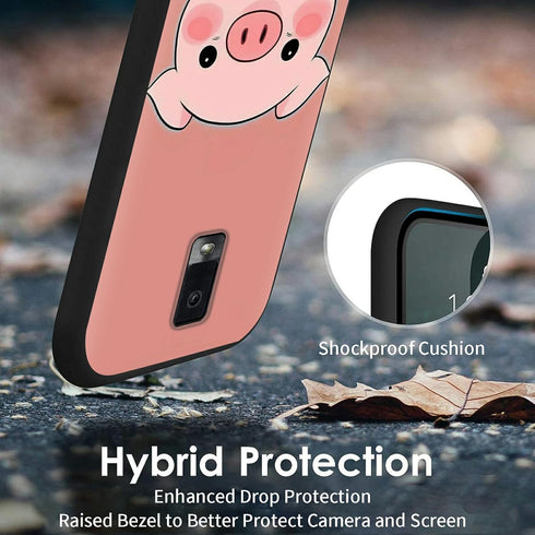 BLU View 3 Phone Case, Slim Soft TPU Silicone Cover with Cute Pink Pig Design, Shock-proof Protective Cover for Women