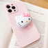 Kawaii Kitty Expanding Phone Grip, Cute Collapsible Mount Holder for Girls Women, Finger Snap Pop Grip Compatible with