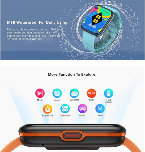 Smart Watch, Multi Sports Modes Fitness Watch, Waterproof Bluetooth Smartwatch for Android iOS