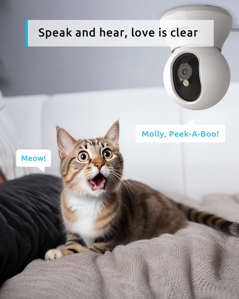 blurams 2K Pet Camera, 360 Indoor Security Camera with Phone App, 2-Way Audio, Motion Tracking