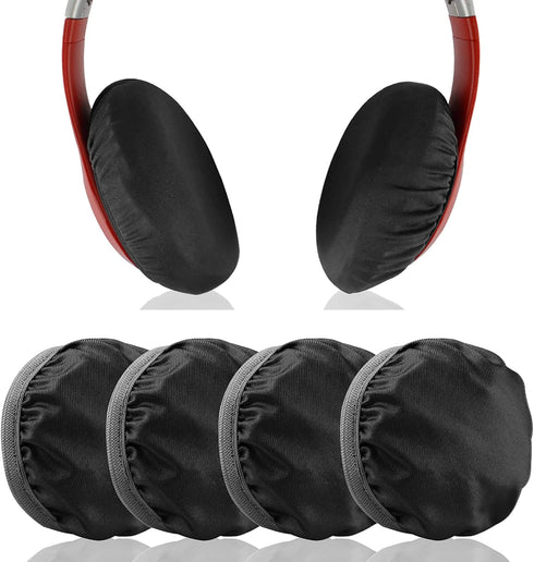 Geekria 2 Pairs Flex Fabric Headphones Ear Covers, Washable & Stretchable Sanitary Protectors for Over-Ear Headset,