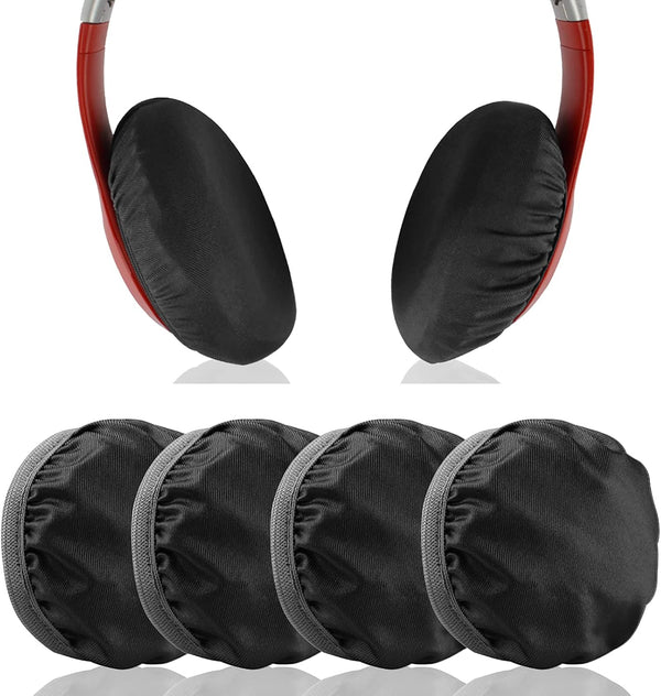 Geekria 2 Pairs Flex Fabric Headphones Ear Covers, Washable & Stretchable Sanitary Protectors for Over-Ear Headset,