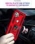 Military Grade Drop Impact Moto One 5G Ace Case, Red Heavy Duty Shockproof Armor with 360 Metal Rotating Ring Kickstand