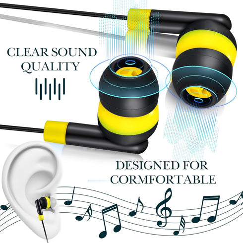 Kanayu 100 Pcs Wired Earbuds Bulk for Classroom, Basic Ear Headphones with 3.5 MM Jack for Kids Schools