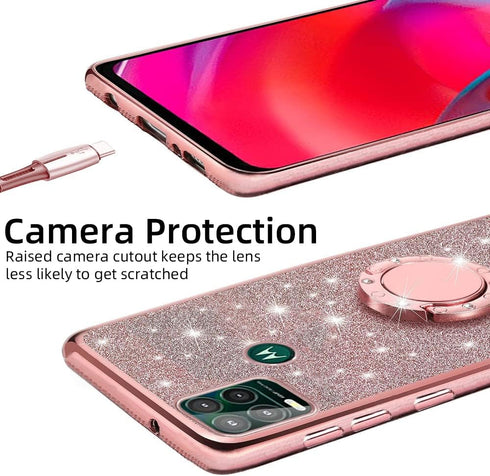 B-wishy Moto G Stylus 5G Phone Case - Luxury Glitter Sparkles Cute Silicone TPU Case with Stylus Pen, Kickstand, Bling