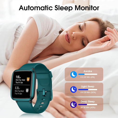 Kummel Smart Watch, Fitness Tracker with Blood Oxygen, Heart Rate & Sleep Monitor, Waterproof Pedometer for Men Women