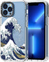 MOSNOVO Case for iPhone 13 Pro Max, Military-Grade Drop Protection, Clear TPU Bumper Phone Cover, Great Wave