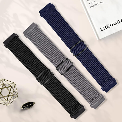 3 Pack Stretchy Nylon Band Compatible with SKG Smart Watch Bands for Women Men, Quick Release Soft Elastic Strap Replacement Wristbands for SKG-V7/SKG V7 Pro Smart Watch