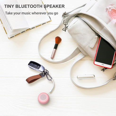 Smallest Bluetooth Speaker, Mini Wireless Cute Bluetooth Speaker with Bluetooth 5.0 for Travel Outdoor Sound, Pink