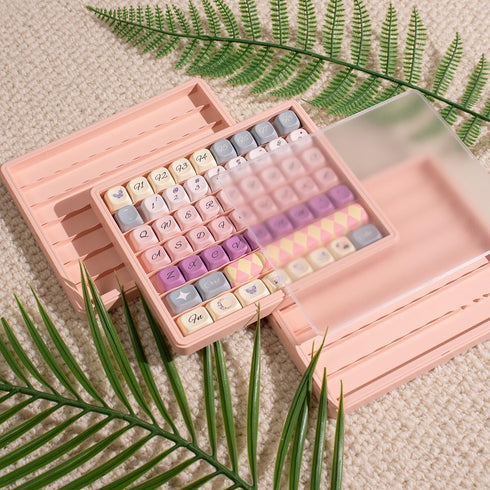 Sumgsn Keycaps Storage Box, 130 Keys Transparent Display Case Holds 7u Spacebar/Big Enter Key for XDA/Cherry/MOA/MAO