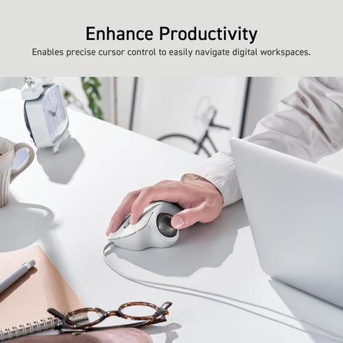 ELECOM Ergonomic Trackball IST Wired USB-A Connection, Super Smooth Tracking, 36mm Ball, Compatible with Windows/Mac