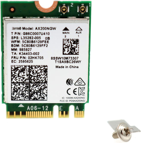 AX200NGW Dual-Band Wi-Fi 6 802.11AX 2.4Gbps MU-MiMO M.2 NGFF Wireless WiFi Adapter with Bluetooth 5.0