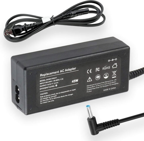 Replacement 45W HP Laptop Charger, 19.5V 2.31A Power Adapter for HP Pavilion 11 13 14 15 Notebook with Cord