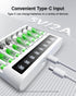 EBL 8 4 2800mAh 4 1100mAh Bay Battery Charger with LCD Screen, Fast Charging for AA AAA Batteries, Includes AA and AAA