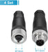 MECCANIXITY 5 Pin M12 Male & Female Aviation Wire Connector, 4 Set Waterproof IP67 Circular Connector for Networks