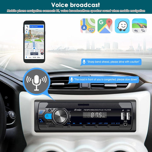 iFreGo USB,SD,AUX,7 MP3 Car Radio Bluetooth, Single DIN Car Stereo,FM Radio,Car Audio Receivers with Handsfree Calling