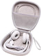 LTGEM Hard Headphone Case - White+Grey for Logitech H390, JLab Go Work, EAGLEND, JIAMQISHI, FEABASK (6.8"x7"x2.9")