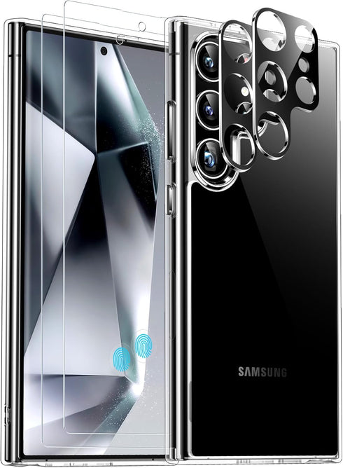 Red2Fire Samsung Galaxy S24 Ultra Case - Full Body Protection, 2 Screen & Lens Protectors, Crystal Clear, Anti-Scratch,