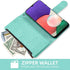 Asuwish Wallet Case for Samsung Galaxy A22 5G/Celero 5G - Flip Card Holder, Tempered Glass Protector, Green.
